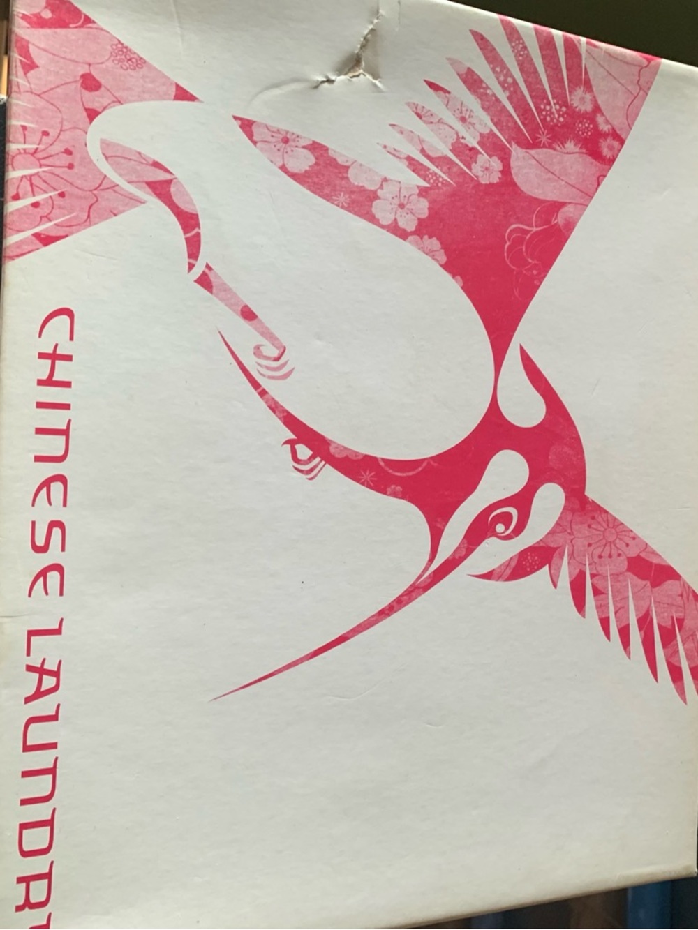 Pink Stylized Bird Graphic Empty Shoe Box